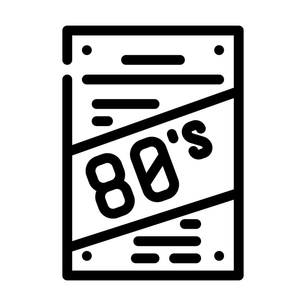 poster disco 80s line icon vector illustration