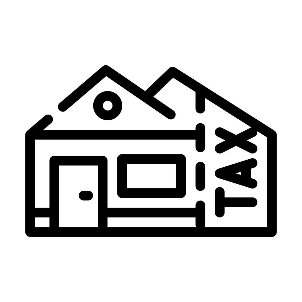 real estate house tax line icon vector illustration