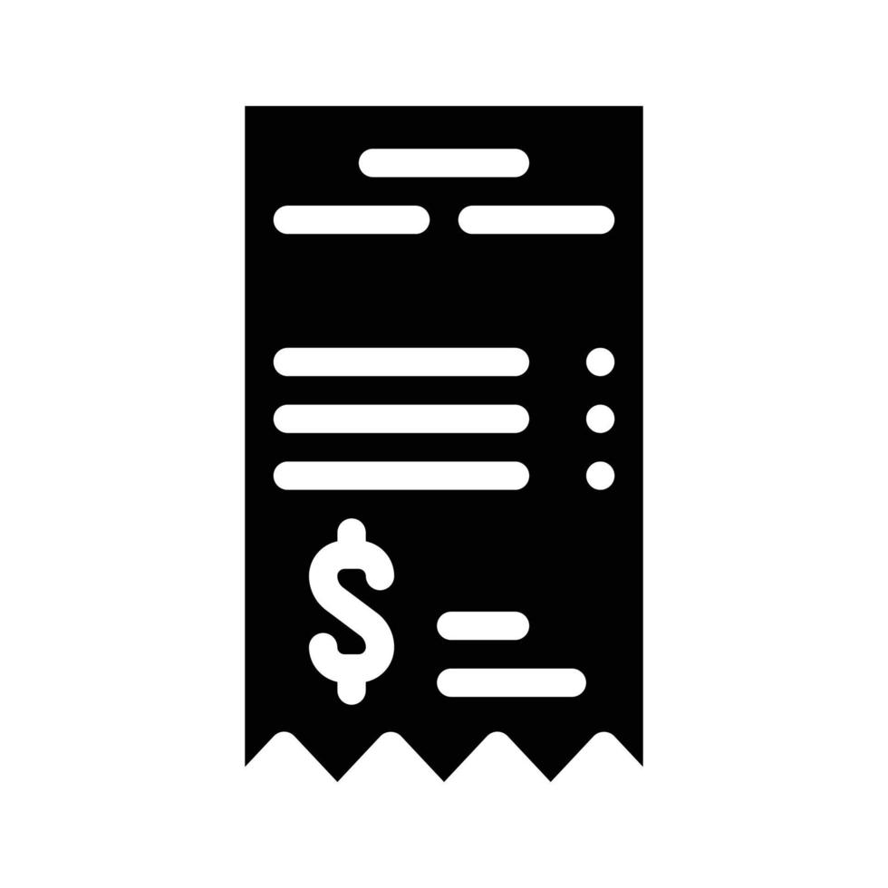 betting receipt glyph icon vector isolated illustration