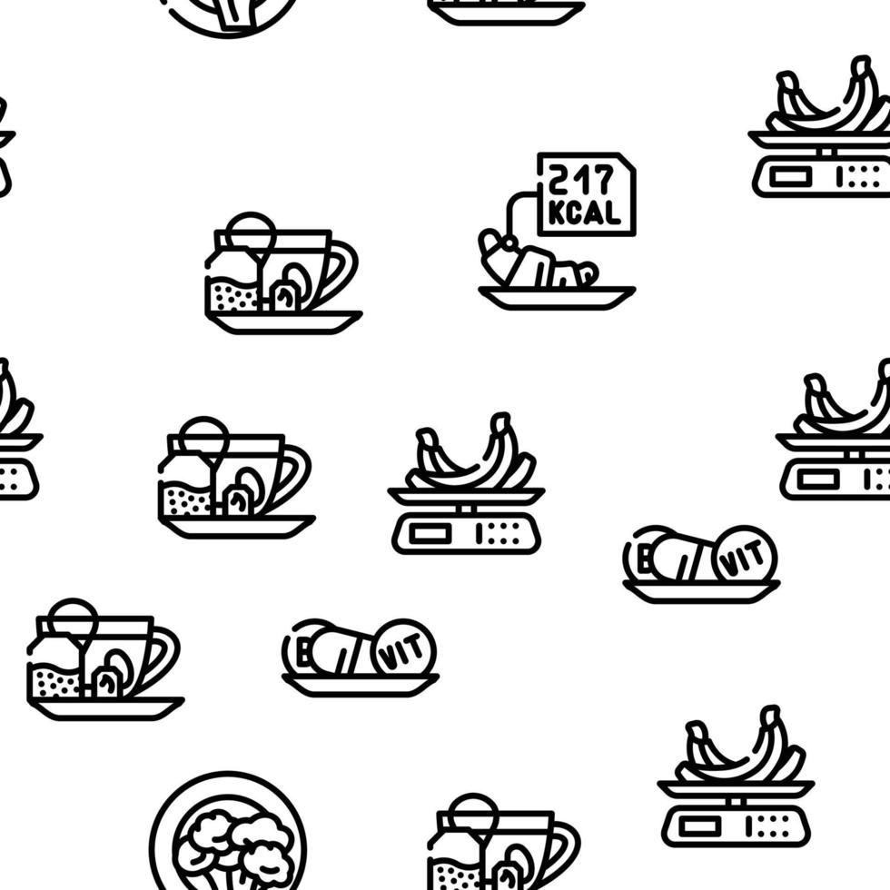 Diet Products And Tool Vector Seamless Pattern