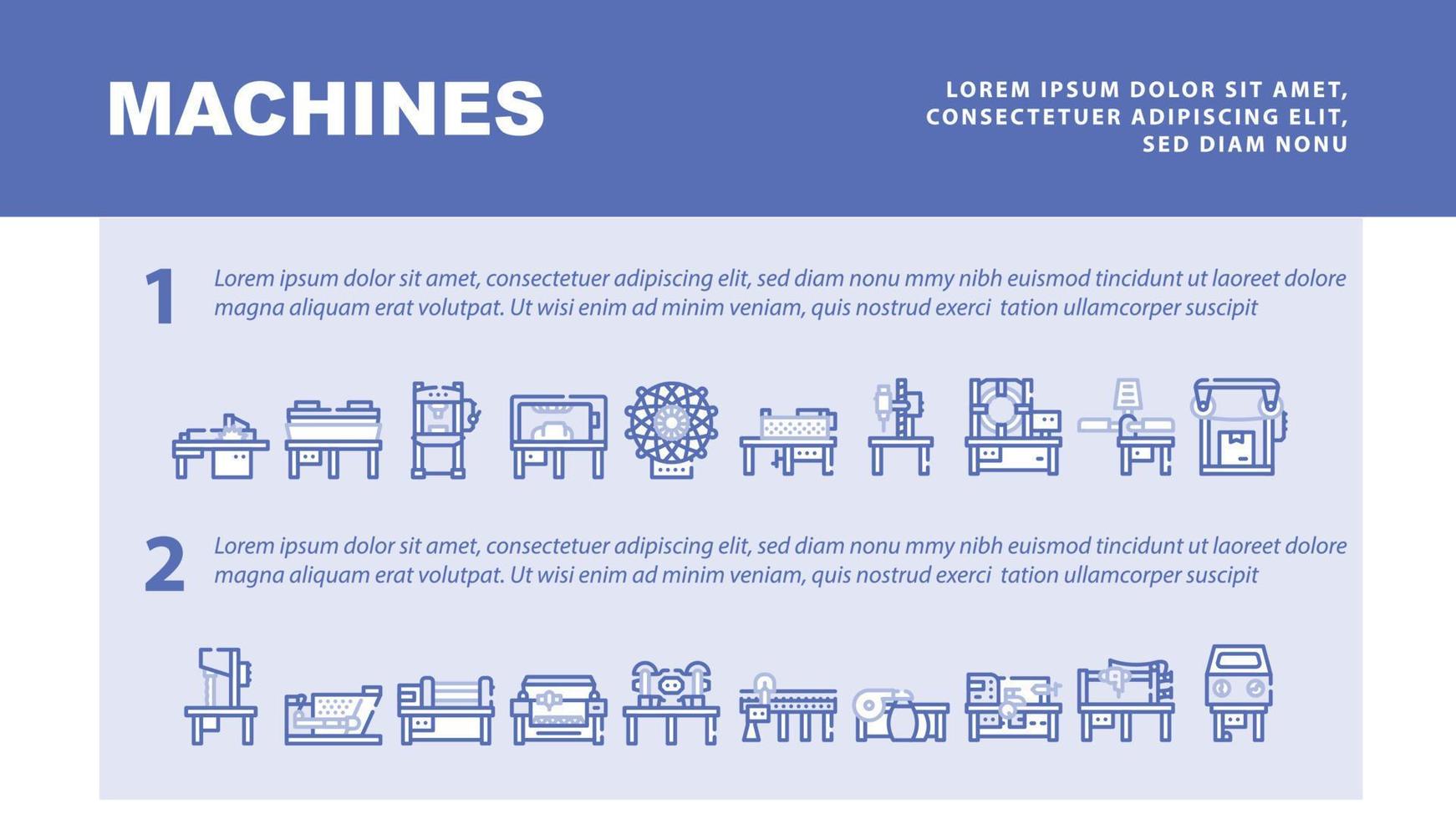 Industrial Machines Landing Header Vector