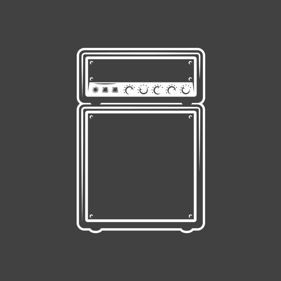 Concert speaker isolated on a white background. Design element for music logos, labels, emblems. Vector illustration