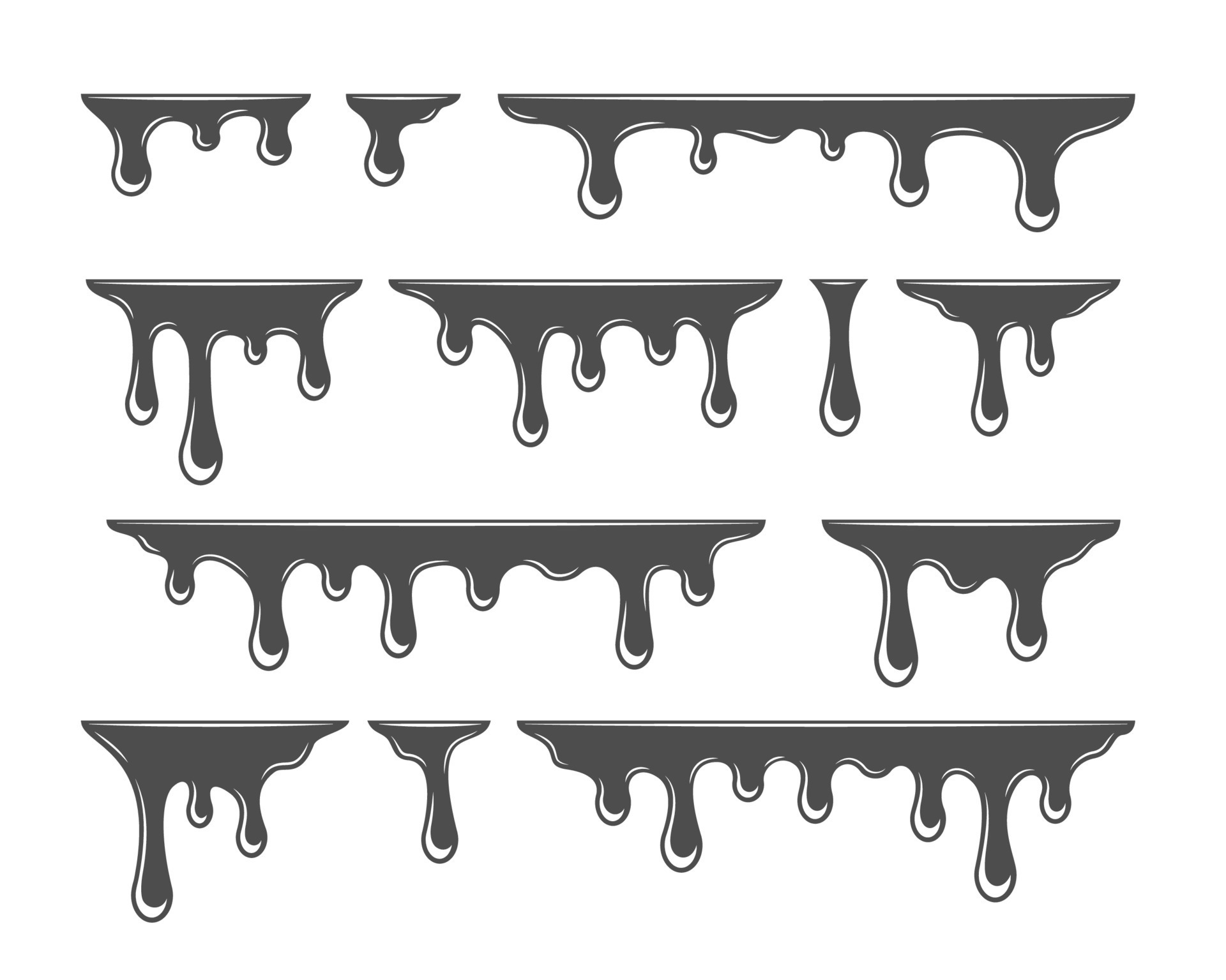 Oil drip silhouette. Splashes paint vector template. Syrup drip Oil drip silhouette. Splashes paint vector template. Syrup drip
