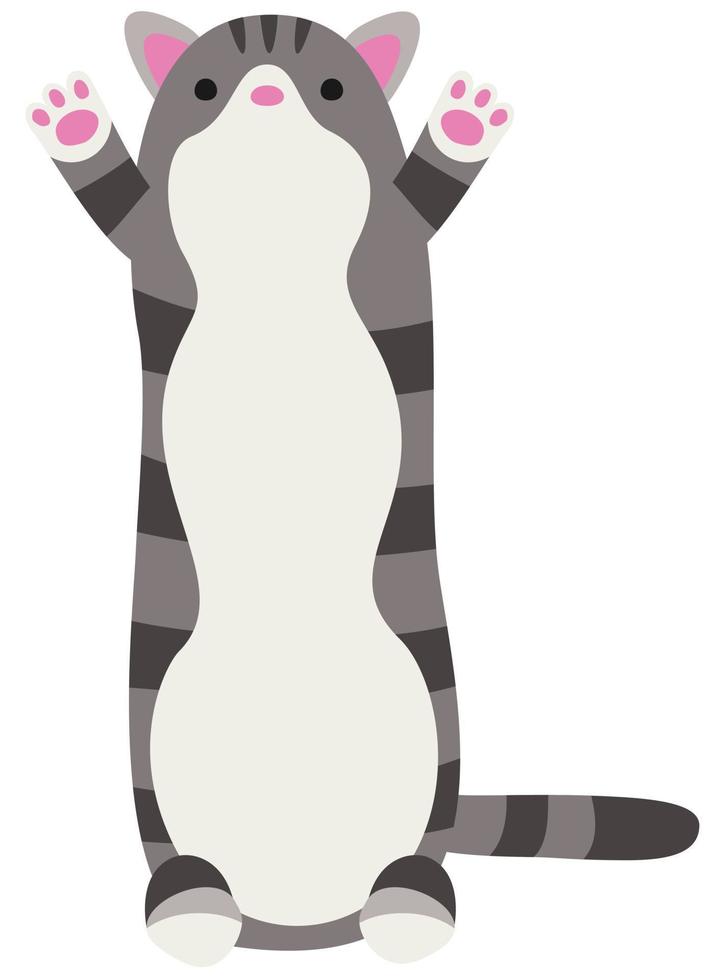 Vector isolated illustration of long toy cat.