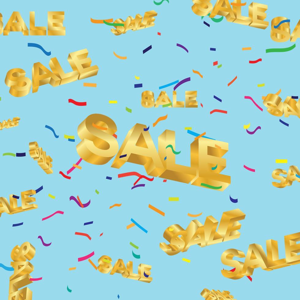 Final sale poster or flyer design. 3D word Sale on colorful and pastel background. Vector illustration