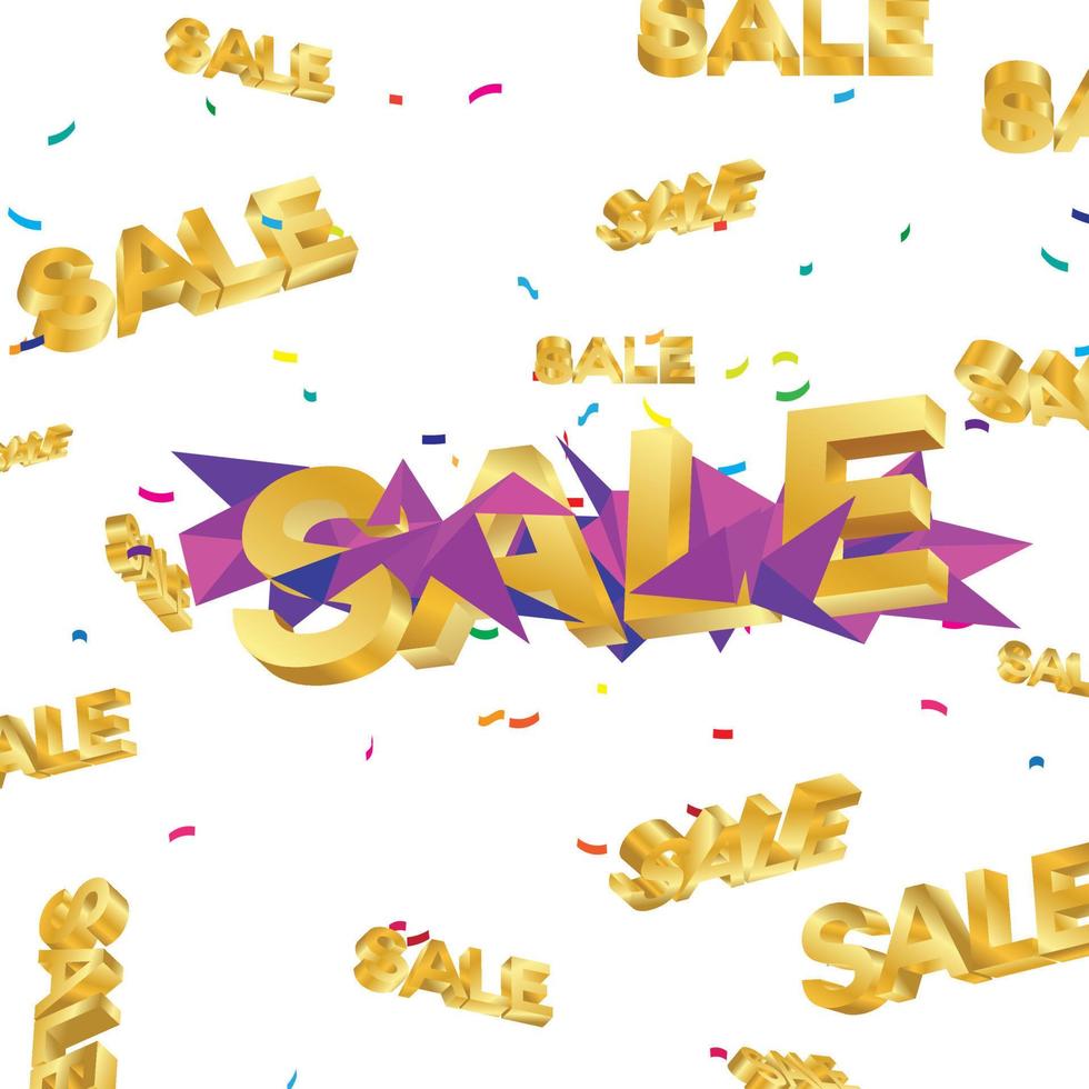 Final sale poster or flyer design. 3D word Sale on colorful and pastel background. Vector illustration