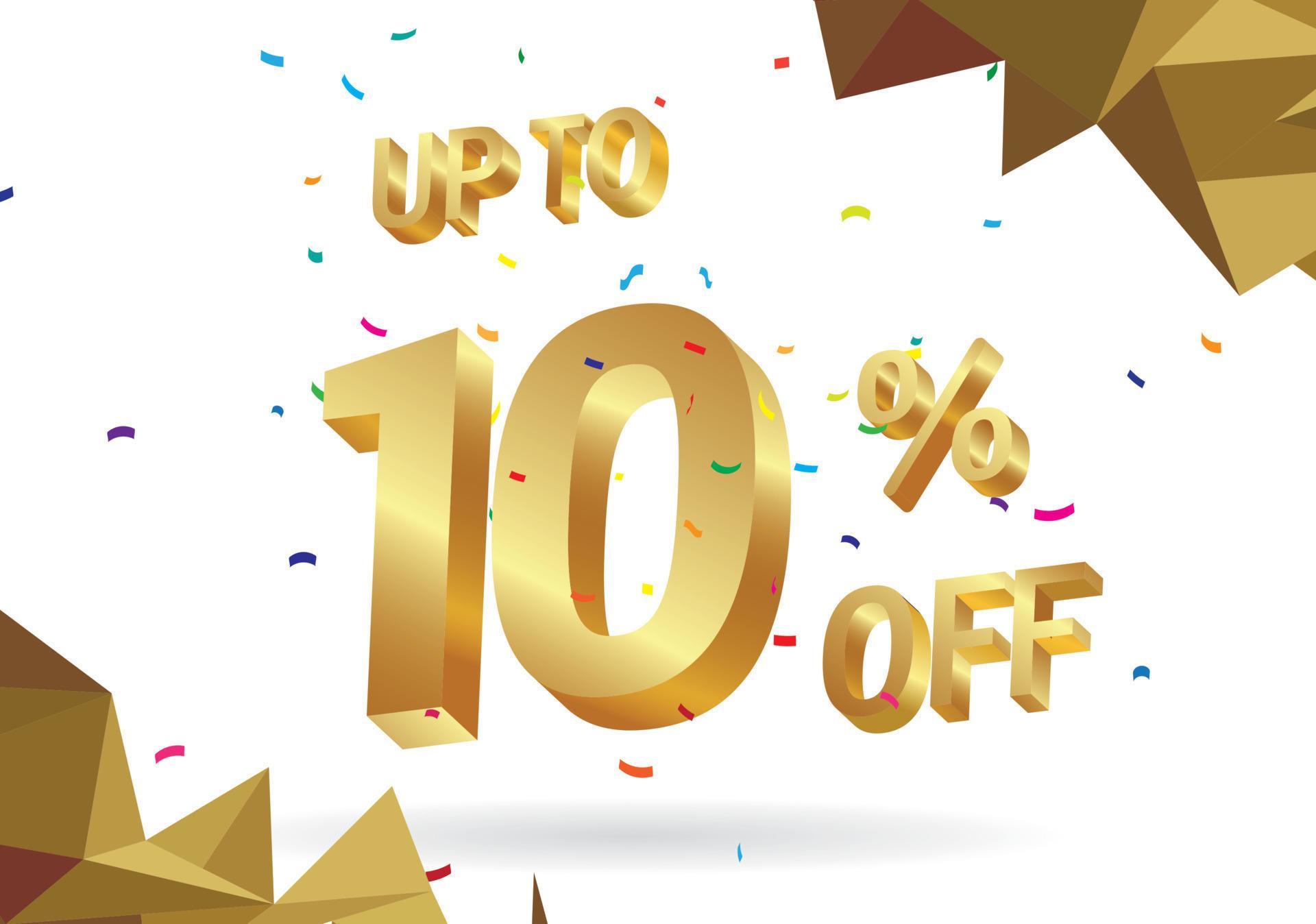 10 percent OFF Discount Sticker. Sale Red Tag Isolated Vector