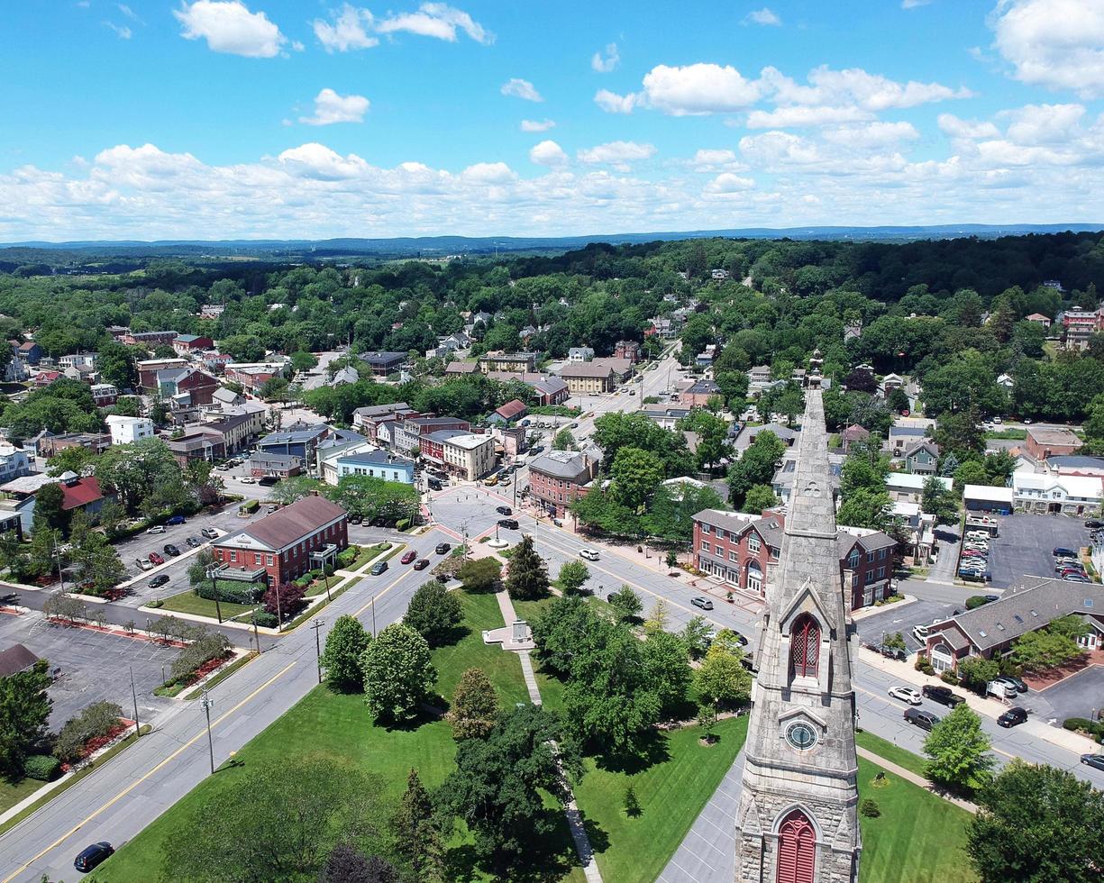 Goshen, New York aerial drone view photo