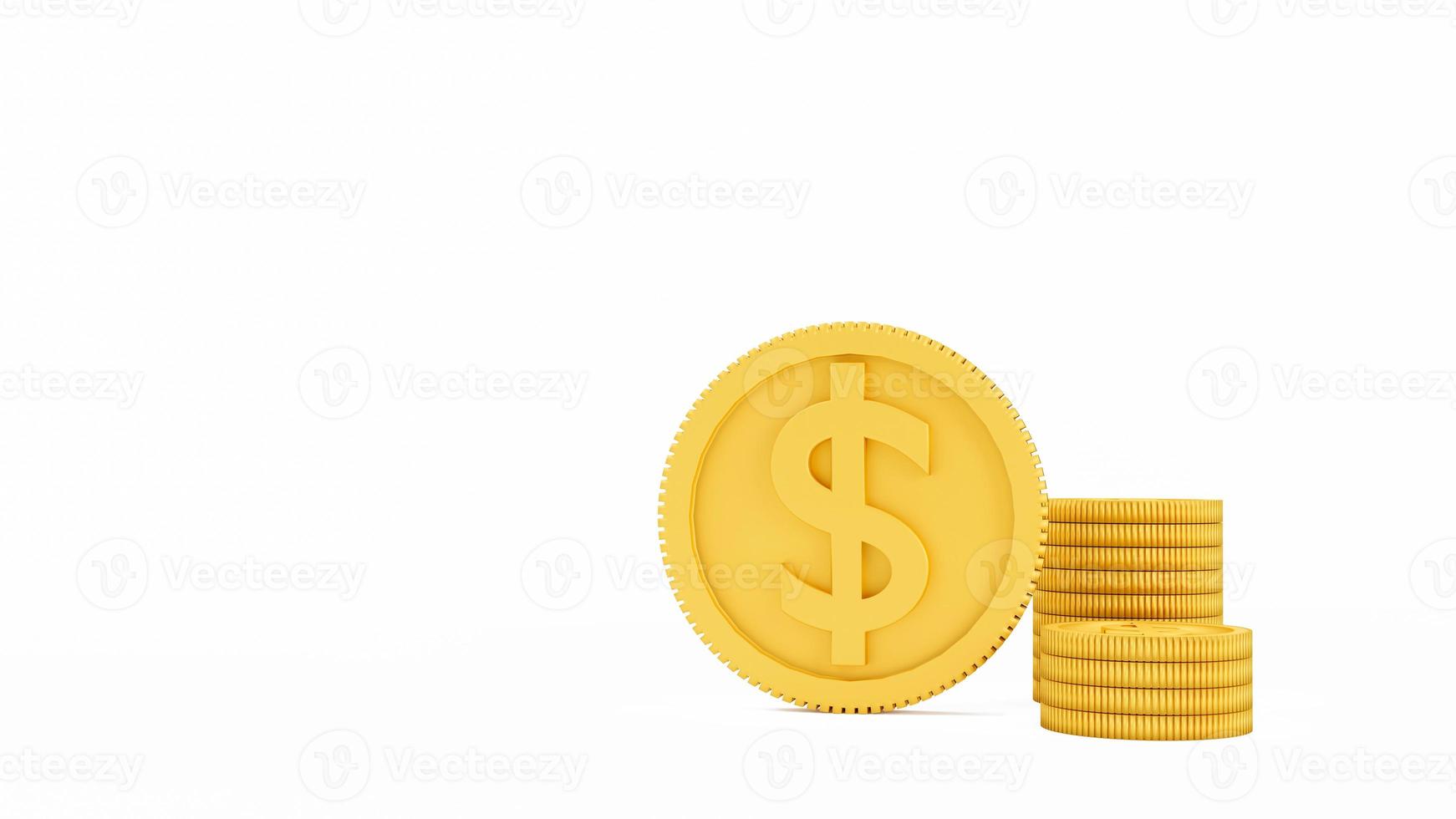 3D render stack of dollar coins on white background. photo