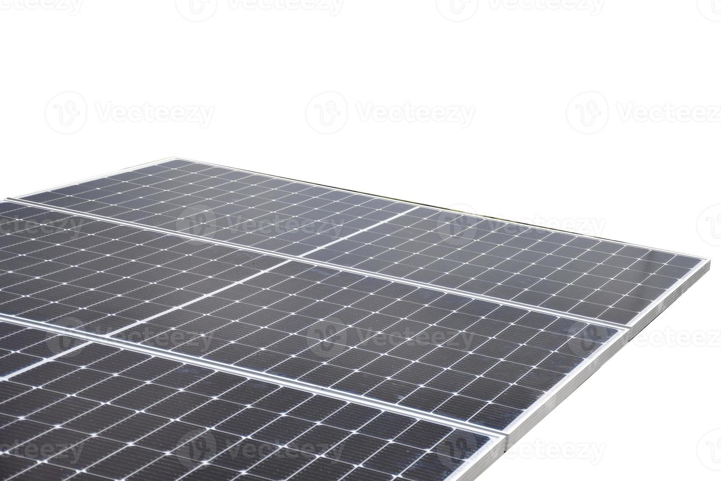 Solar panels are energy conservation by using sunlight as electricity on white background with clipping path. photo