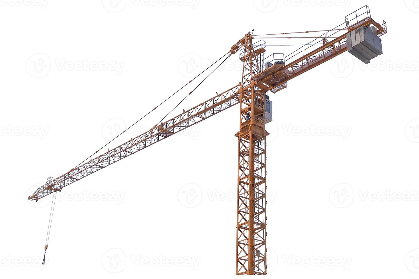 Tower crane for construction isolate on white background. photo