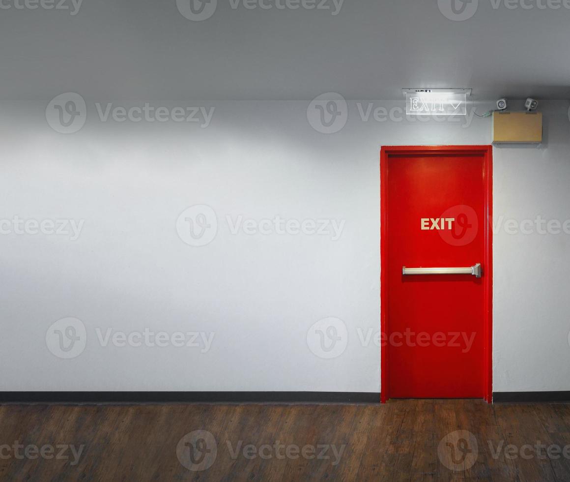 Fire exit door. Fire exit emergency door red color metal material photo