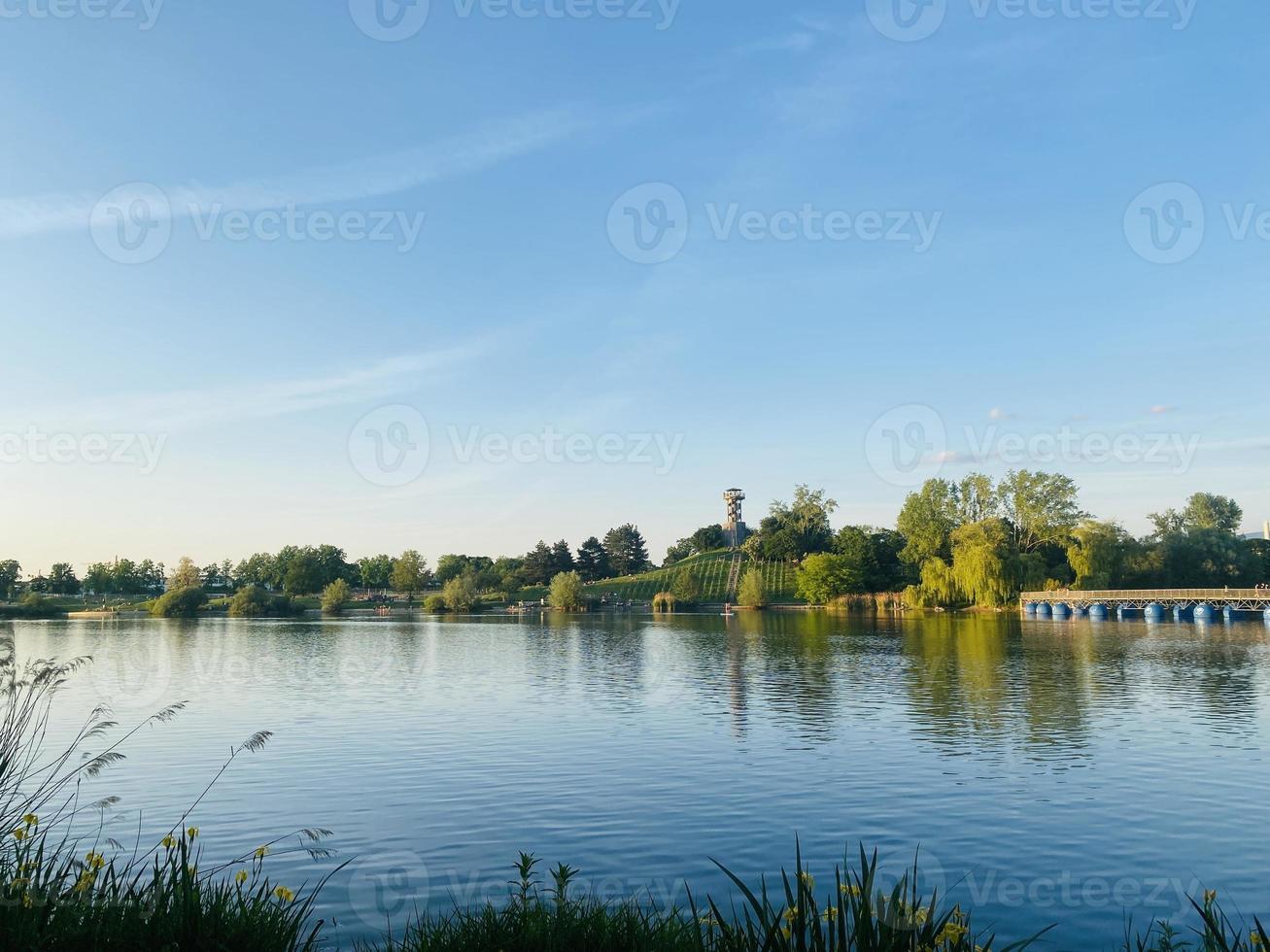 Beautiful lake view in Freiburg city, Germany photo