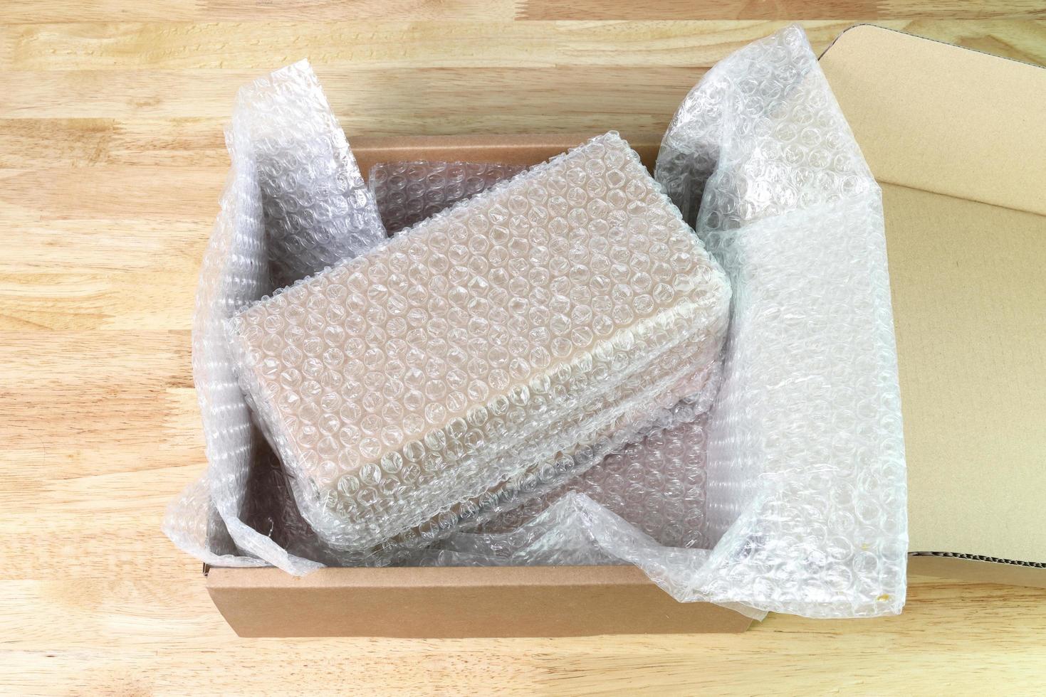 Bubbles covering the box by bubble wrap for protection product 8199429
