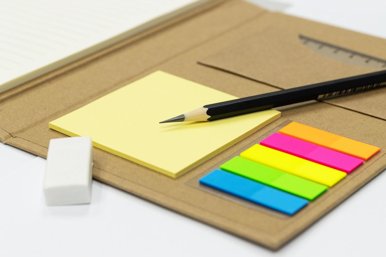 pencil eraser colors note, selective focus pencil concept education school equipment photo