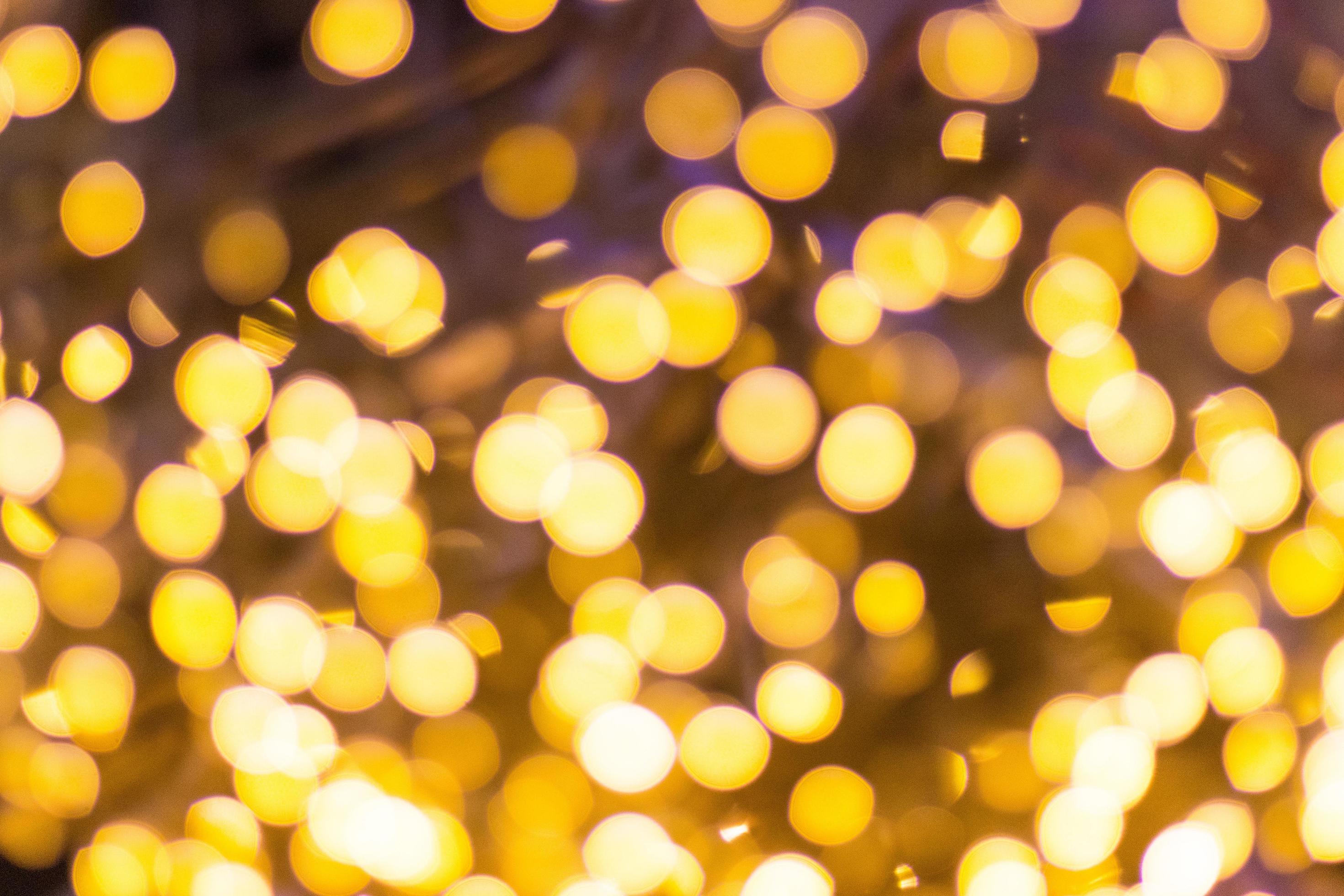 Blur abstract bokeh circle string lights for background wallpaper
