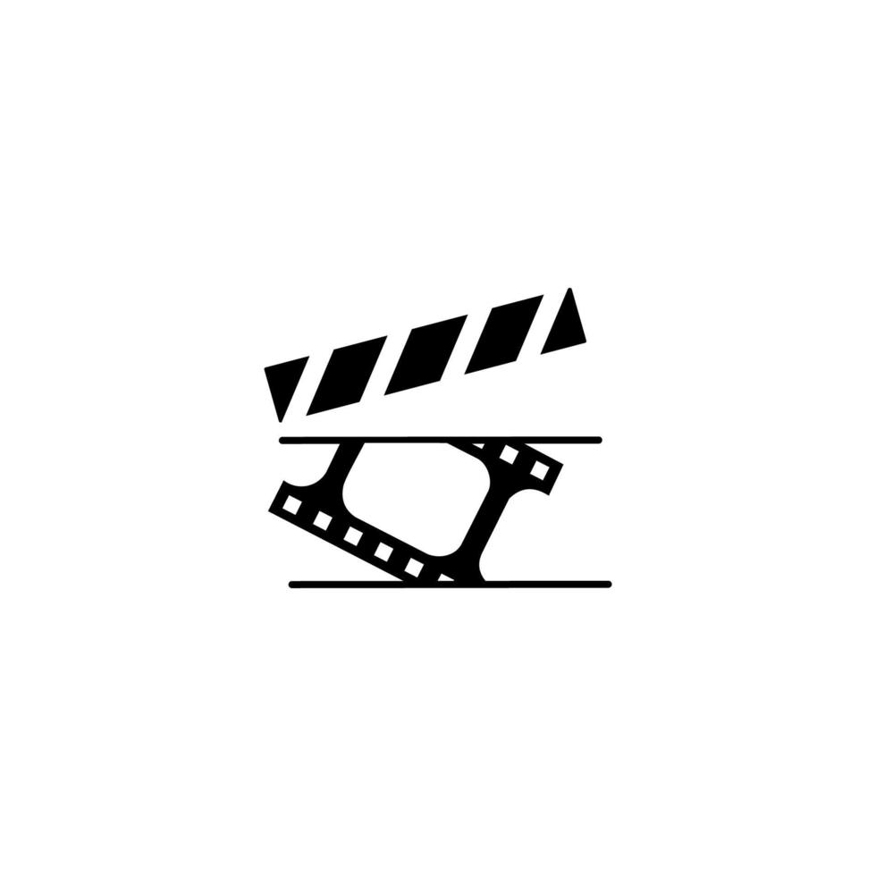 clapperboard movie clapper vector icono plano, dirección y concepto de producción. ilustración de boceto de vector de tablero de claqueta de cine para impresión, web, móvil e infografía aislado sobre fondo blanco.