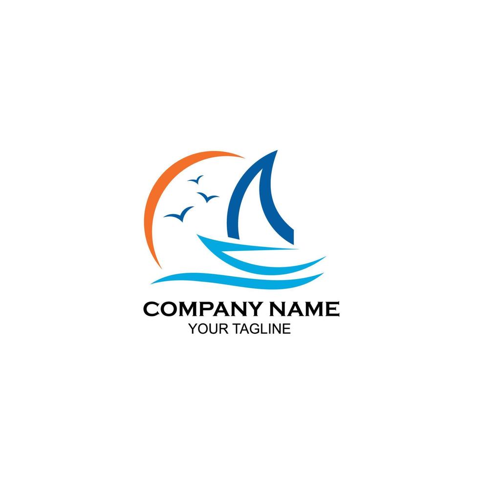 design logo concept of shipping freight services, boat logo template,ship icon design,illustration element vector