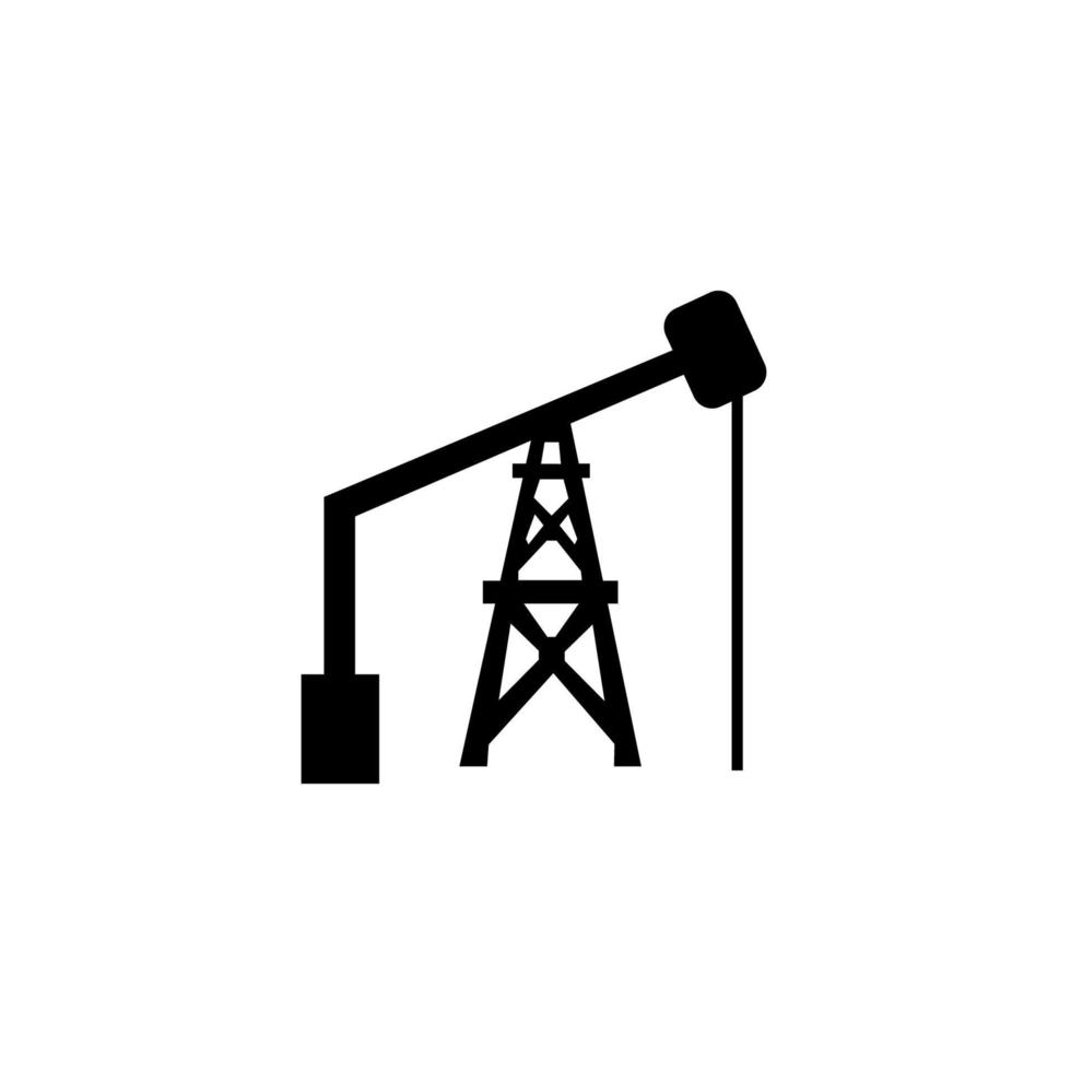 Oil pump Icon Vector. The dig for extraction of minerals. Flat Vector Icon illustration, Emblem design on white background.