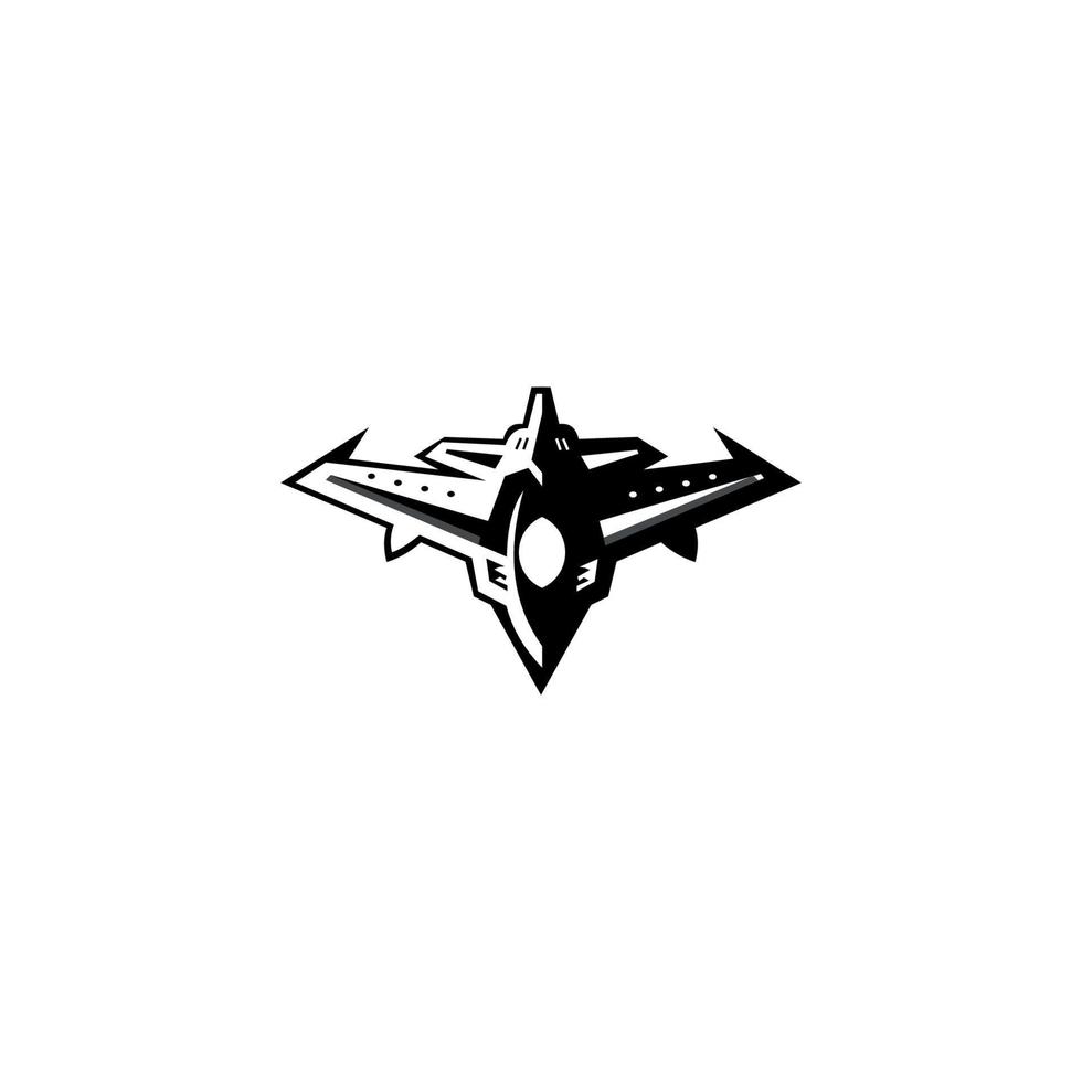 icono de caza a reacción, símbolo de vuelo que se puede utilizar para cualquier plataforma y propósito, plantilla de logotipo aislada en blanco. vector