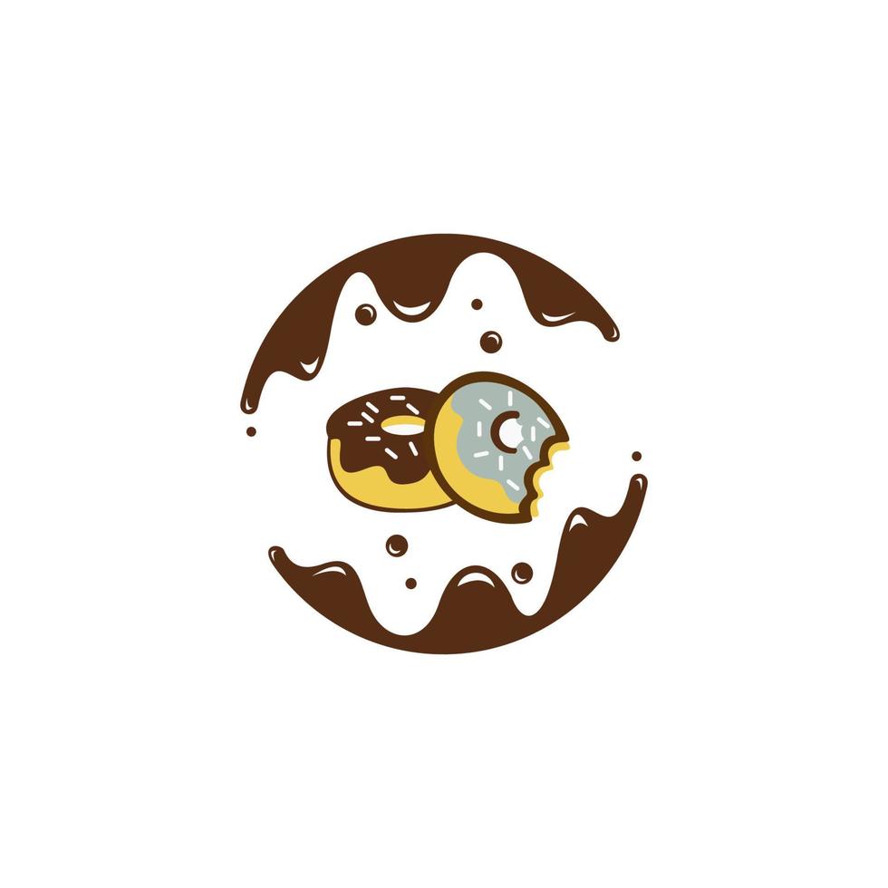 Bitten sugar-coated donuts, sweet donuts dessert isolated icon vector illustration design