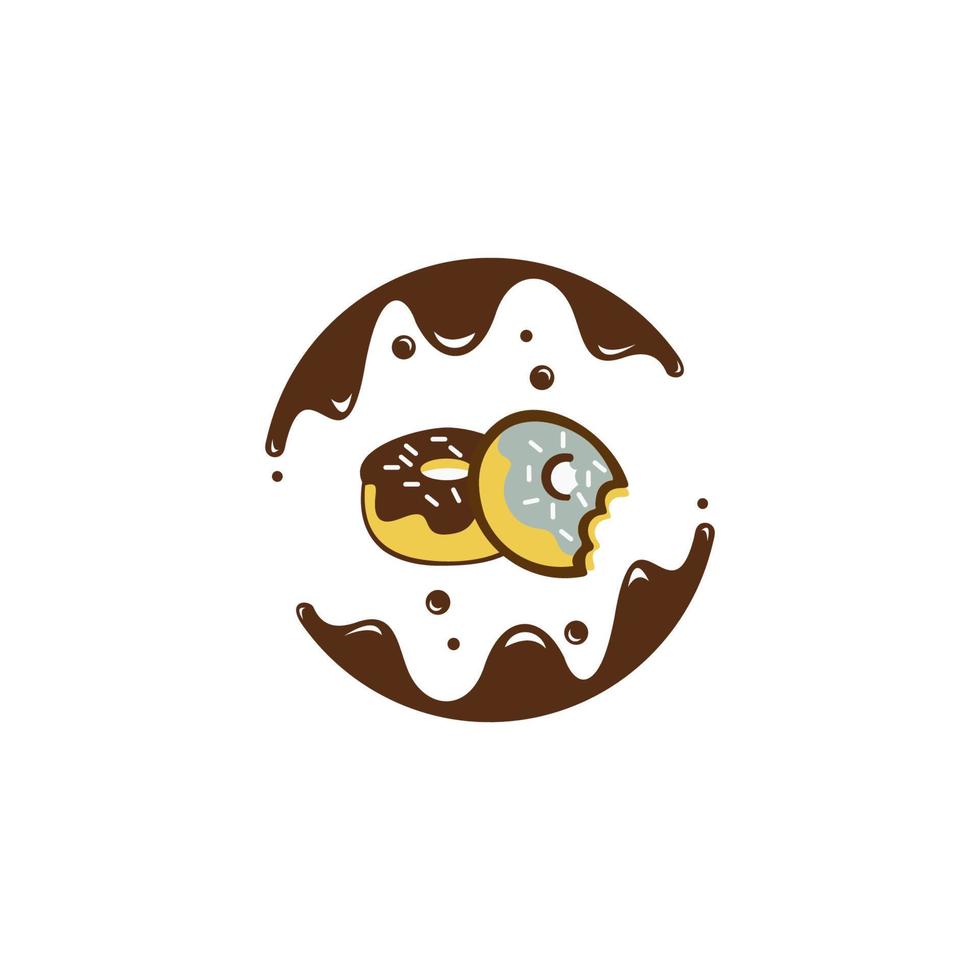 Bitten sugar-coated donuts, sweet donuts dessert isolated icon vector illustration design