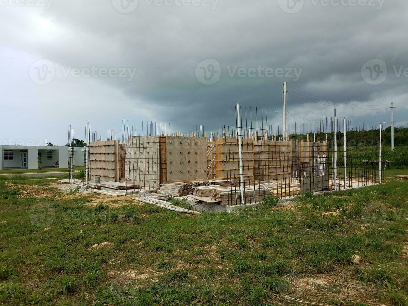 cement and wood construction of house in Puerto Rico photo