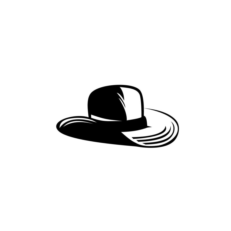 icono de sombrero de vaquero, sombrero retro, diseño de emblema sobre fondo blanco vector