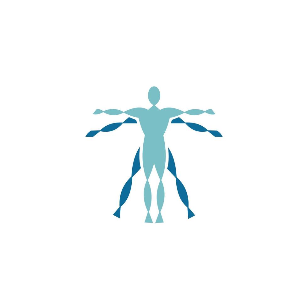 human health care logo, reflexology, zone therapy logo vector