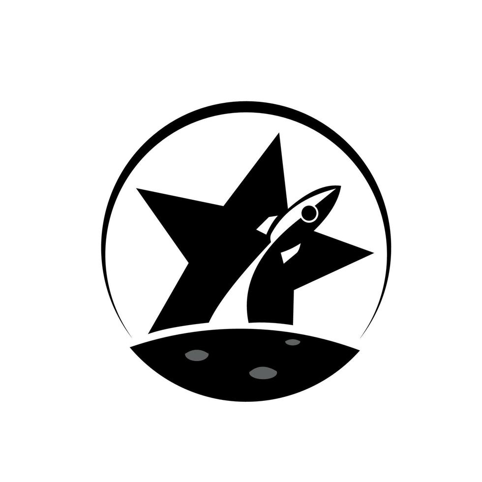 A rocket flying around the moon, elements, icons, symbols, abstract, set, shapes, innovative and creative inspiration for business company, template collection vector