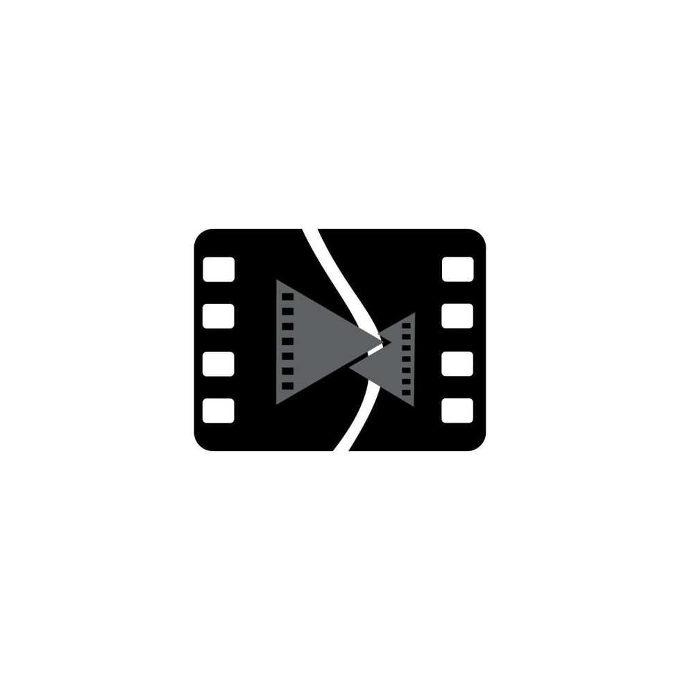 Clapperboard vector illustration, flat style clapperboard with play button, film making device, video movie clapper equipment