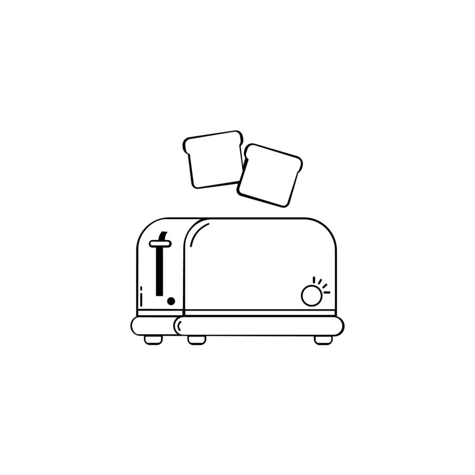 icono de tostadora, signo de estilo lineal para concepto móvil y diseño web, ilustración de símbolo de tostadora vector