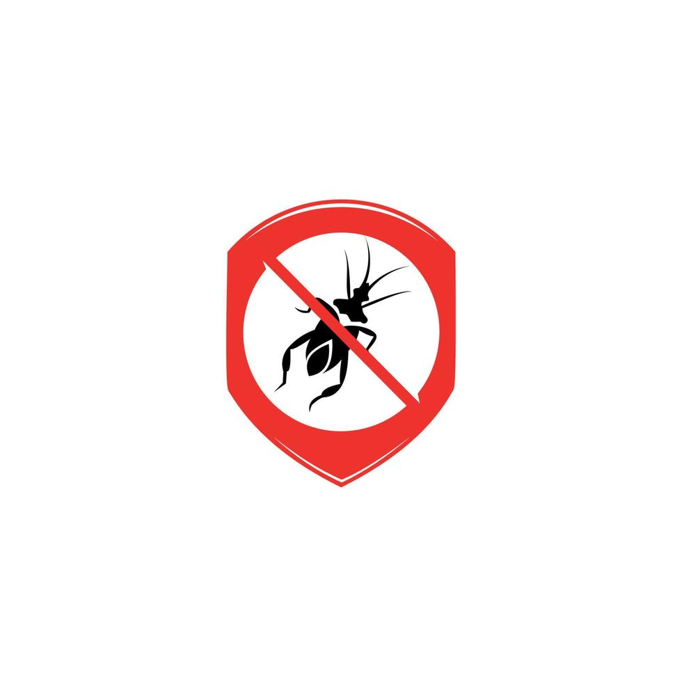 anti-cucarachas, control de plagas, destrucción de parásitos, parada de insectos. diseño de emblema sobre fondo blanco vector