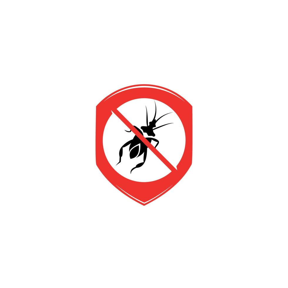 Anti-cockroach, pest control, destruction of parasites, stop insect. Emblem design on white background vector