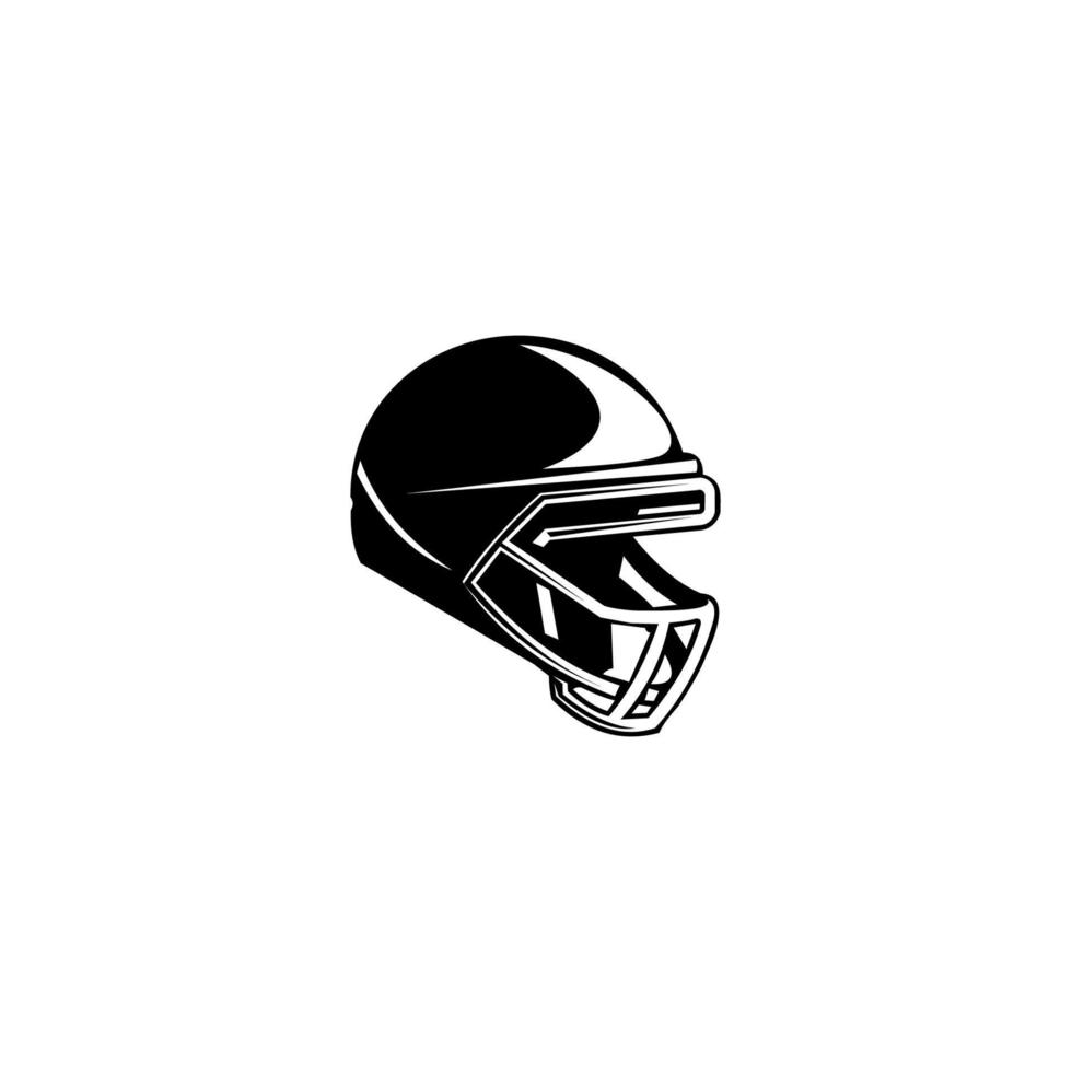 icono de casco de fútbol americano. icono de casco de rugby de vector plano, diseño de emblema sobre fondo blanco