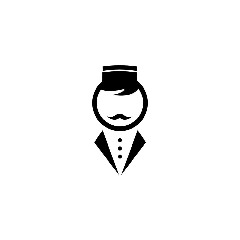 icono de línea delgada del hombre de la puerta. conserje del hotel persona con gorra. icono de colección de símbolos para sitios web, diseño web, vector