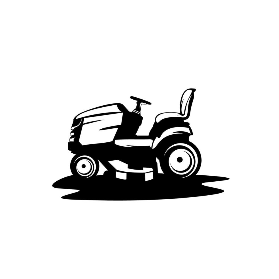 icono de tractor de césped, ilustración simple de icono de vector de cortadora de césped para diseño web aislado sobre fondo blanco