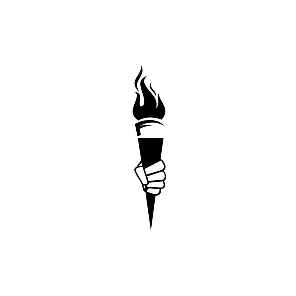 torch icon logo vector design, Isolated on white background.