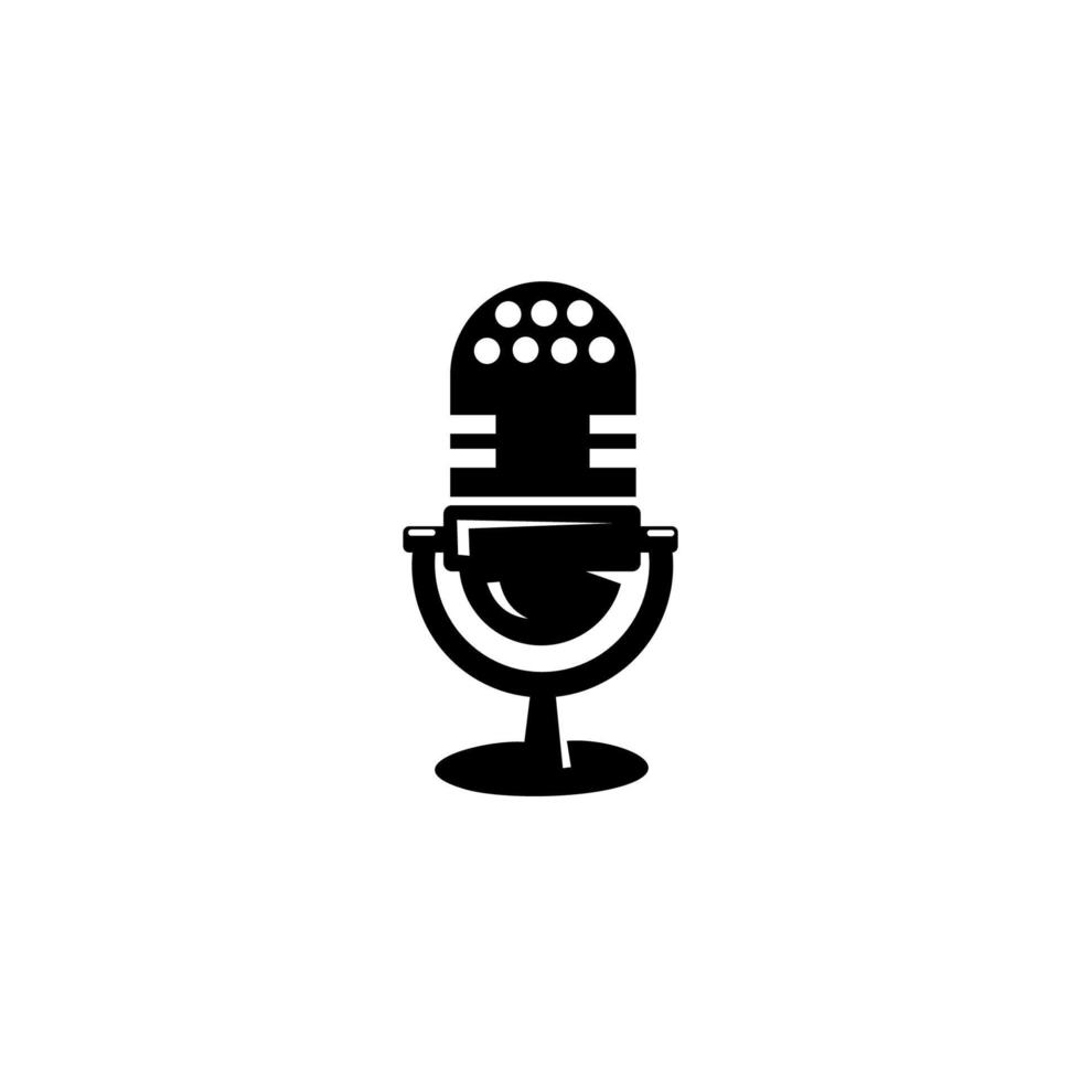 Microphone icon on white background. icon vector template flat design