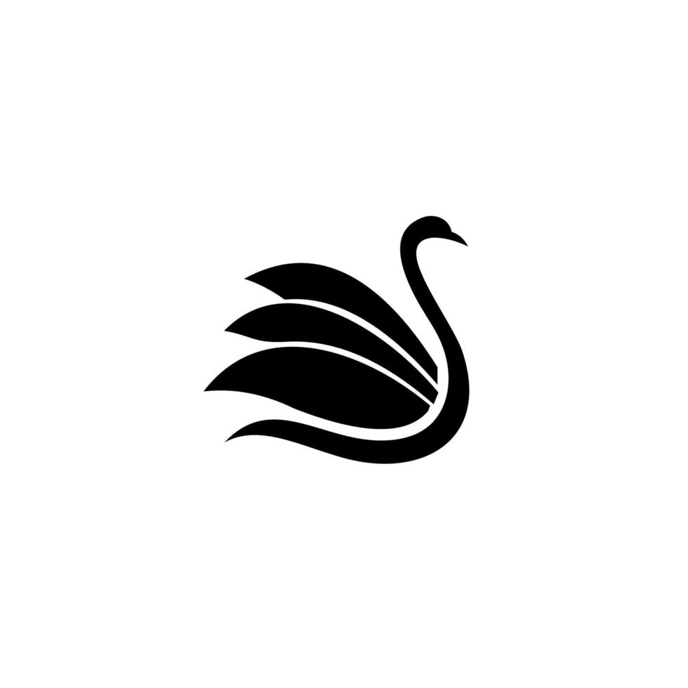logotipo de cisne, diseño de emblema sobre fondo blanco. vector