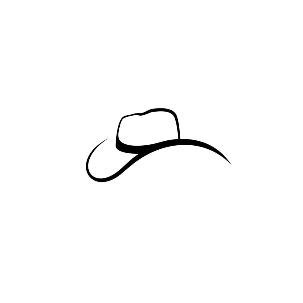 icono de sombrero de vaquero, sombrero retro, diseño de emblema sobre fondo blanco vector