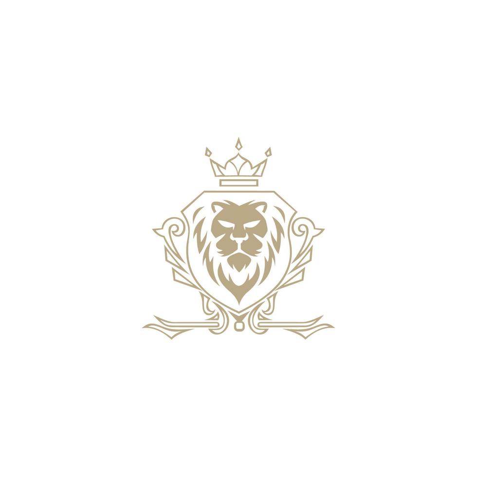 Lion King Logo. Lion head and crown vector. Elements for brand identity. vector