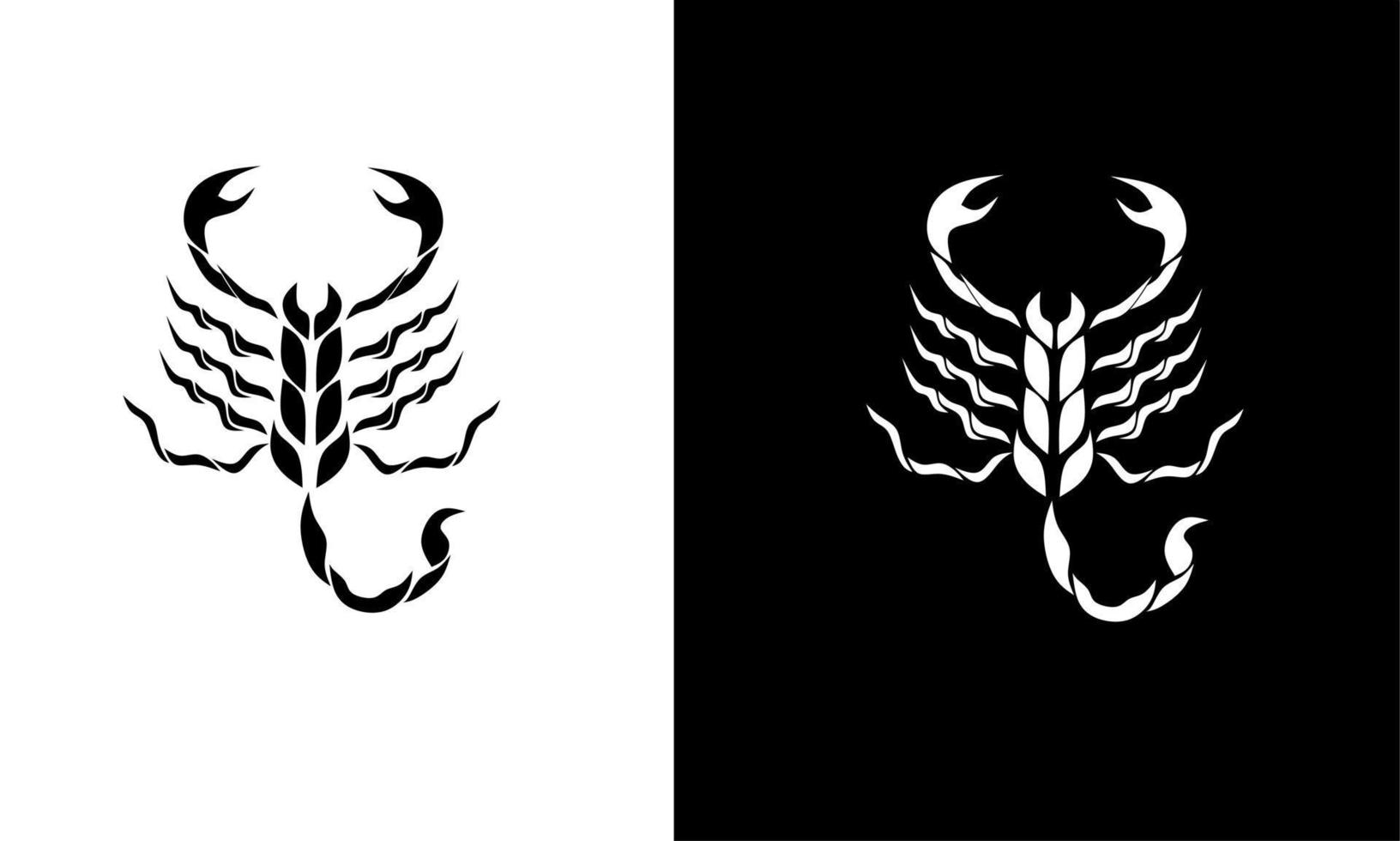 gráfico vectorial de ilustración del estilo tribal del escorpión del logotipo de la plantilla vector