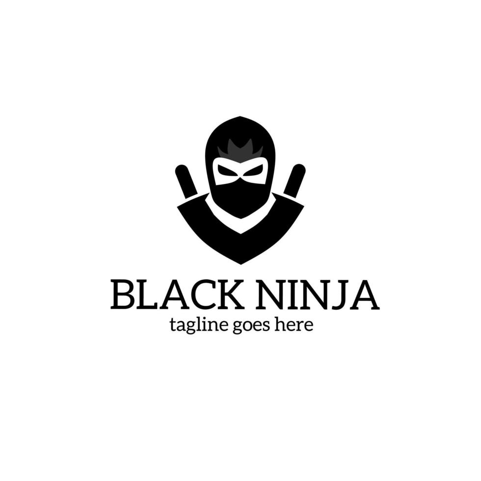 ilustración vectorial gráfico del logotipo de la plantilla ninja negro vector