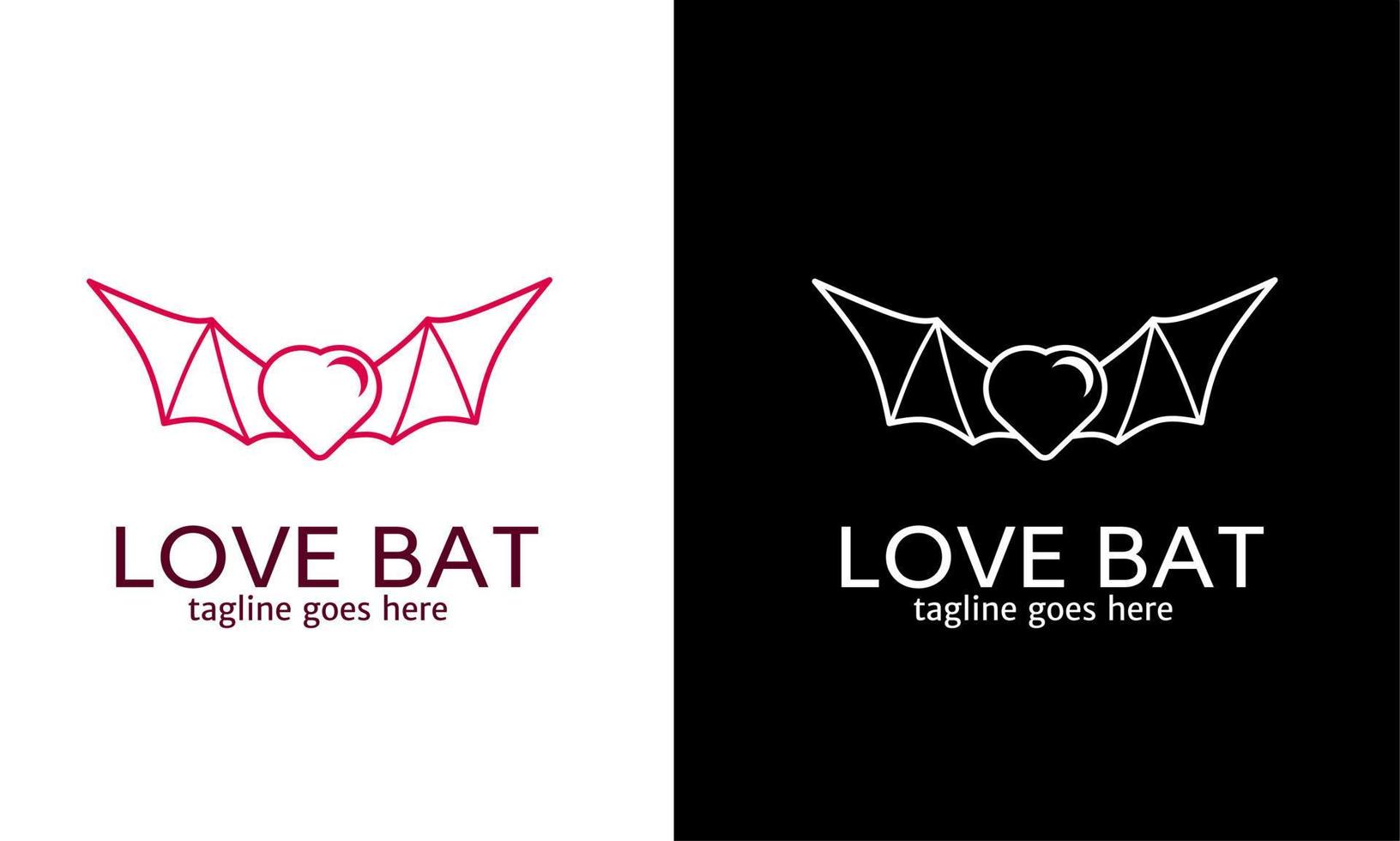 Illustration vector graphic of template logo love bat simple line art design