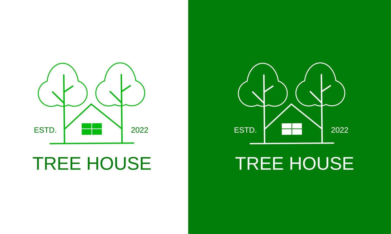 Illustration vector graphic of template logo house tree simple design monoline