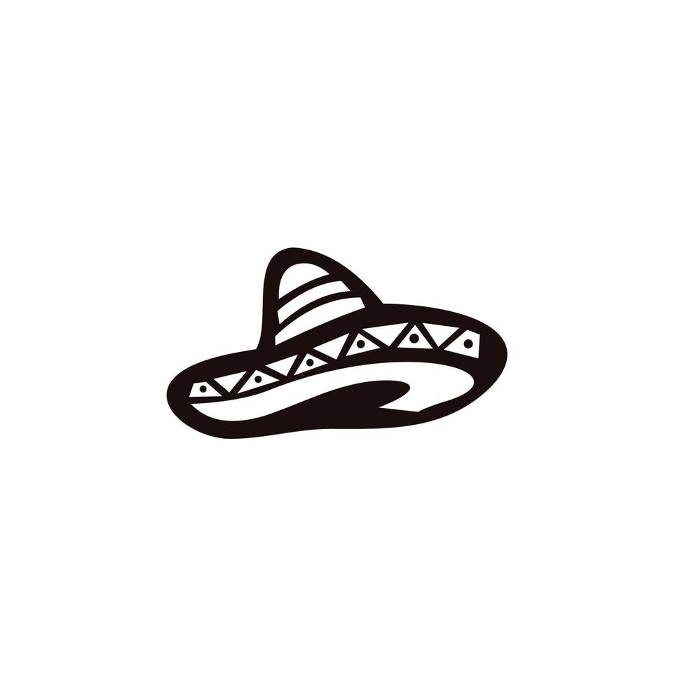 Sombrero. Mexican hat flat vector icon. Emblem design on white background