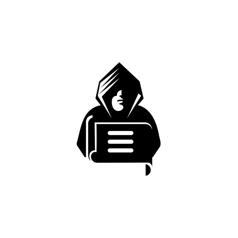 icono de hacker, agente espía, escudo de seguridad. .logo para botones, sitios web, aplicaciones móviles y otras necesidades de diseño vector