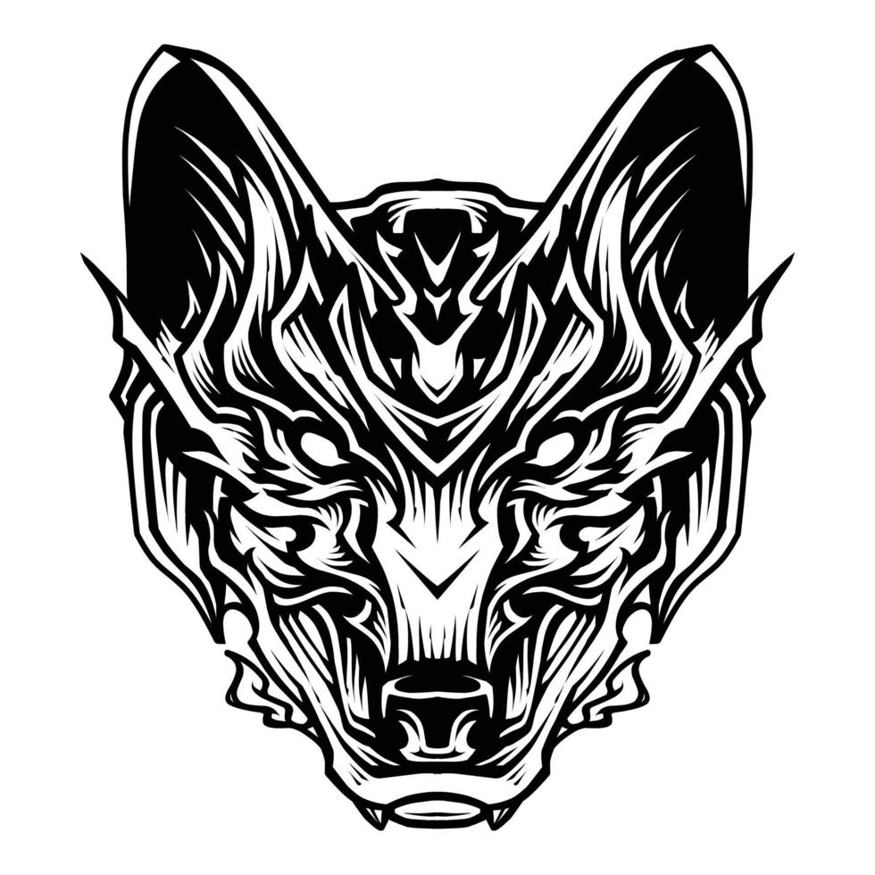 Wolf Head line art vector illustration