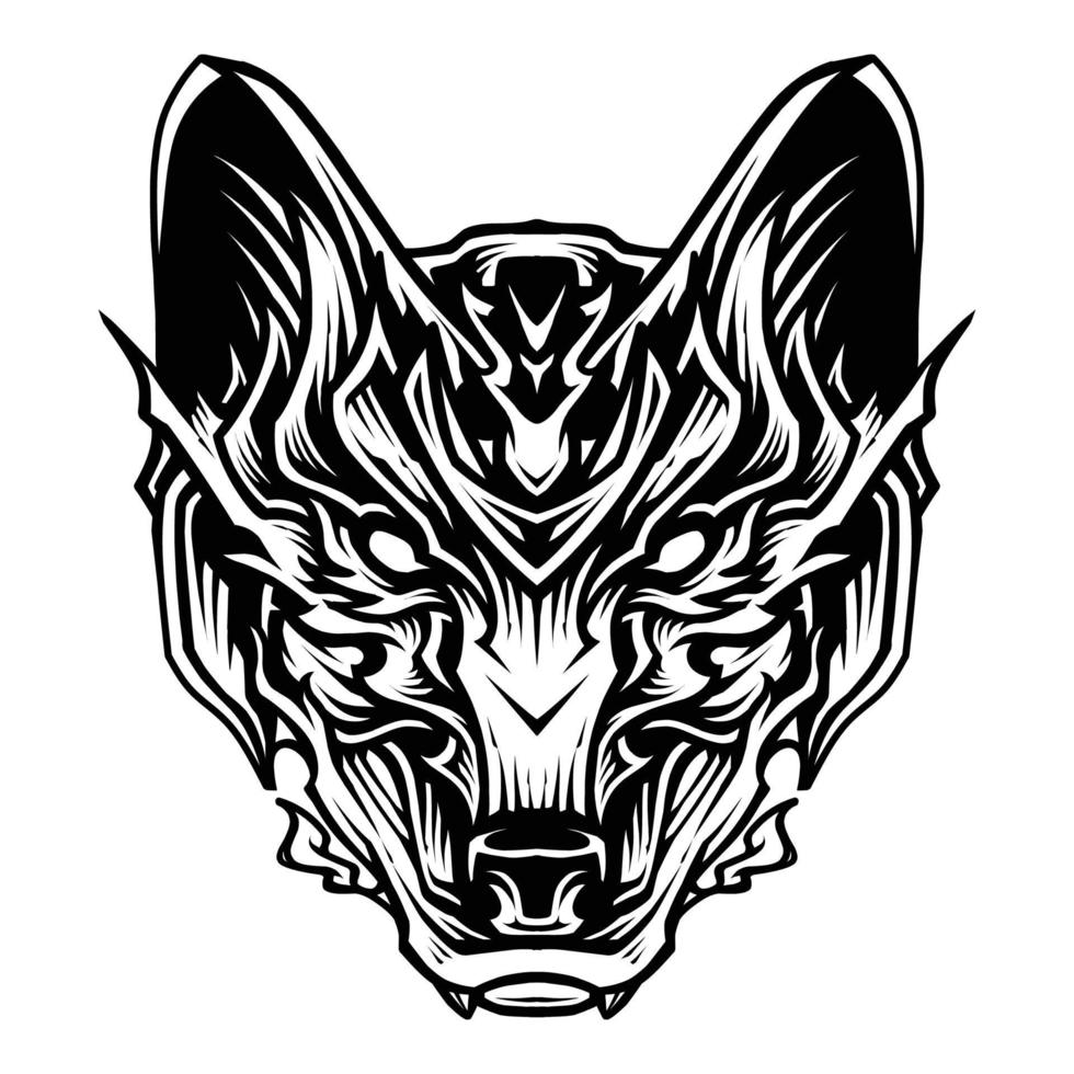 Wolf Head line art vector illustration